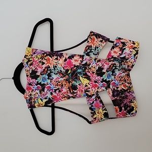 Cut Out floral cropped camisole